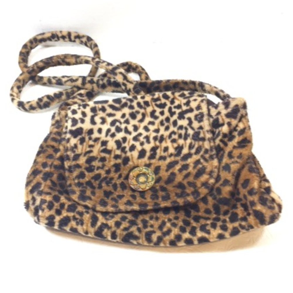 Vintage Chetah Print Soft Fabric Crossbody Bag Handmade
